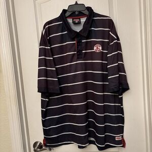 Boston Red Sox - Men's Golf Shirt 2XL Collar Polo Shirt Purple Stripe‎ Stitches